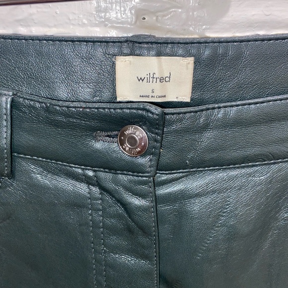 Dark Green Leather Pants - Picture 3 of 3